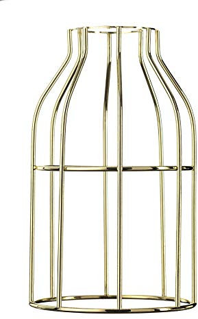 Hoopzi - Käfig - Lampenschirm aus lackiertem Stahl - Cage - Zur Abhängung, Tischlampe, Stehlampe, Wandleuchte - Kompatibel mit E27 Gewinde - Befestigungsring - Messing
