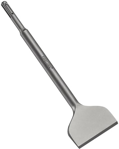 Firecore SDS Plus Chisel 3 Inch Wide by 10 Inch Long, Cranked Bent Tile Removal Chisel Bit for SDS Plus Rotary Hammer Drill, Alloy Steel Shovel for Ceramic Tile Cement Thinset Mortar Vinyl - FS18310