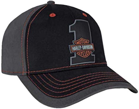 Harley-Davidson Herren #1 Bar & Shield Colorblocked Baseball Cap Schwarz, Schwarz, Einheitsgröße