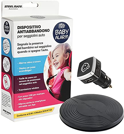 Dispositivo antiabbandono BIBO Baby Alarm. Funziona Con e Senza smartphone. Facile da Installare e Utilizzare. Sistema Esclusivo Doppia Sicurezza. Allarme visivo e sonoro