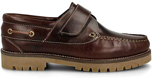 PAYMA - Zapatos Náuticos Timber de Piel Seahorse Engrasada. Hombre, Mujer, Niño. Hecho en ESPAÑA. 3-Ojales. Piso Goma Caramelo, Cierre de Contacto.