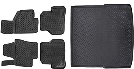 J&J AUTOMOTIVE | Allwetter TPE Gummimatten + Kofferraumwanne Set Für Passat B6 / B7 Variant 2005-2014, Antirutsch, Passgenau, Rand 2-4cm, Schwarz