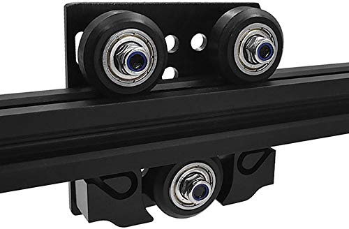 Befenybay Rueda en V con placa y hebilla de cinturón de 6 mm para 2020 perfil de aluminio 3D piezas de impresora para CNC Kossel rueda negra (rueda grande con hebilla)