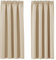 PONY DANCE Wohnzimmer Vorhänge für Schiene 2er Set Verdunklungsvorhänge mit Kräuselband Gardinen Kurz Blickdicht Thermovorhänge gegen Hitze, Biscotti Beige, H 145 x B 140 cm