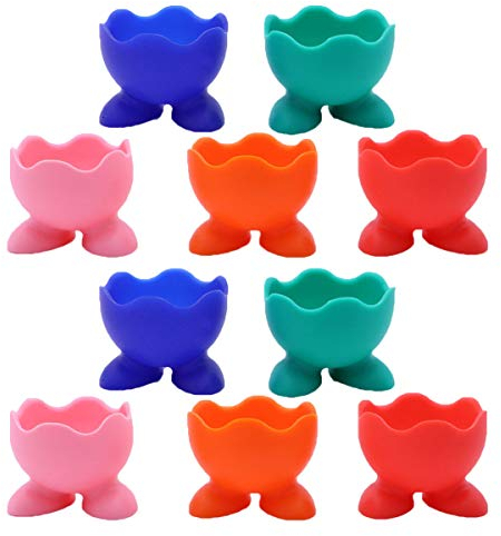Cabilock 10Pcs Eierbecher,Eierbecher Set Cartoon Eierständer Egg Cup Eierbecher Lustig Kunststoff Lustiger Eiebecher Kinder Frühstücks Eierbecher Eierhalter Eierständer in Küche für Gekochte Eier