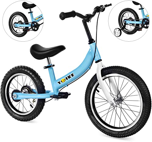 YBIKE 2 in 1 Laufrad, Kinderlaufrad und Kinderfahrrad Dual-Use-Funktion, geeignet für Kinder im Alter von 1-7, 12,14,16 Zoll mit Bremse, Pedal, Trainingstheorie