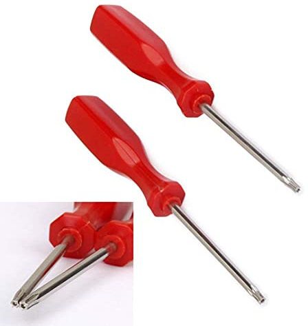 Vocoliday 2 x T8/T10 Schraubendreher für Xbox 360/PS3/PS4 (rot)