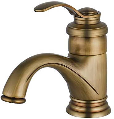 BOAOTX Grifo de Baño Antiguo y Lavabo Retro - Mezclador Nostálgico de Latón Cepillado