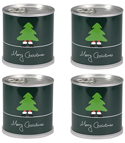 MacFlowers® | 4 Stück Weihnachtsbaum in der Dose | Geschenk in instant Gardening Blumendosen | Für Adventskalender Weihnachten