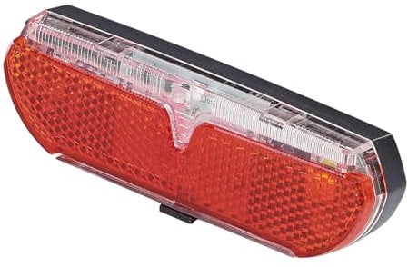 LED battery rear light, fixed mounting on the pannier rack, batteries included