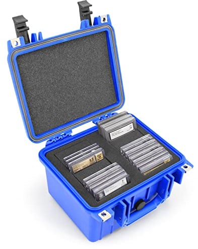 CASEMATIX Abgestufte Karten-Aufbewahrungsbox, kompatibel mit 30+ BGS PSA Graded Sports Sammelkarten oder 150+ Top Loader Kartenetui, wasserdichte abgestufte CardBox mit kratzfesten