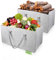 EFUTURETIME 2pcs Bolsa de Fieltro, 61 * 32 * 32cm, 60L Cesta de leña, Cesta para Troncos con Asa, Bolso Grande de Fieltro Plegable, Cesta Multiusos para Leña, Ropa, Juguetes, Libros, Gris
