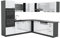 Vicco Eckküche R-Line, Weiß Hochglanz/Anthrazit, 237 x 247 cm ohne Arbeitsplatte