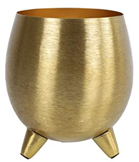 CHICCIE Macetero de metal dorado 13 x 13 x 15 cm – Maceta para interior