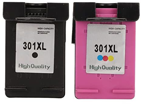 Tintenpatrone, 2 Stück 301XL Schwarz Farbe Druckerpatronen Ersatzdruckerzubehör für HP für Envy 4500 4501 4502 für Deskjet 1000 1512 1012 für OfficeJet 4630 4635