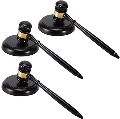 Lodokdre 3X Richterhammer Auktion Hammer Auktionshammer mit Sound-Block fuer Rechtsanwalt Auktion Handarbeit