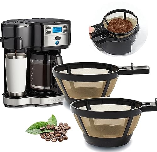 Wiederverwendbarer Kaffeekorbfilter, Ersatzfilter für 12 Tassen, kompatibel mit Hamilton Beach 2-Wege-Kaffeemaschinen-Modellen 49980A, 49980Z, 47650, 49933, programmierbares Tropfzubehör für 12 Tassen