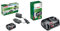 Bosch Home and Garden Battery and Charger Starter Set PBA 18 V & Home and Garden Battery Pack PBA 18V Black