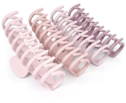 Framar Pinzas Pelo Mujer Grandes – Pinza Pelo Mujer, Pinzas Para el Pelo, Extragrandes, Antideslizantes, Hair Clips, Fuerte Agarre, Rosa - Paquete de 4