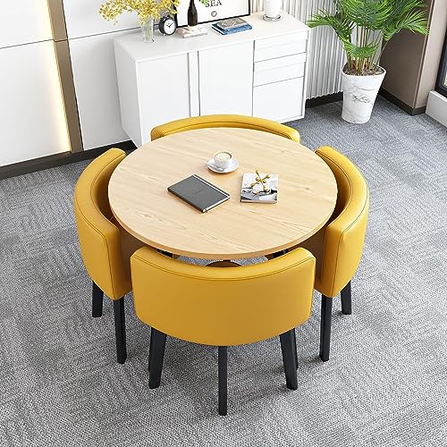 Esstisch Set, Büro-Empfangstisch, runder Tisch, einfacher Empfangstisch und Stuhl-Set, Couchtisch und Stuhl-Set, platzsparende Möbel, Büro, Konferenzraum, Hotel, Balkon, Besprechungsraum, Café ( Color