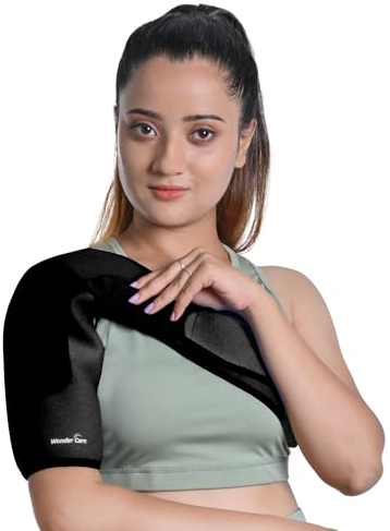 Wonder Care Manguito rotador para alivio del dolor de hombro, de neopreno, para hombres y mujeres, para dislocados, congelados, hombro de ratón (tamaño universal: 66-91 cm)