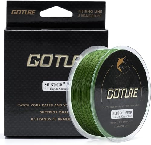 Goture Geflochtene Angelschnur 8fach - Ultradünne, Starke, Empfindliche, Glatte und Dehnungsfreie Schnur 300M