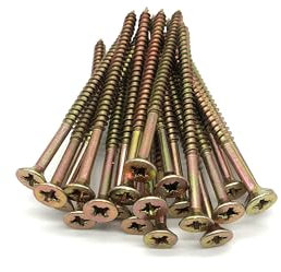 100 Pcs Box of Wood Screws 6mm x 100mm Double Countersunk Premium Easy Drive Woodscrews