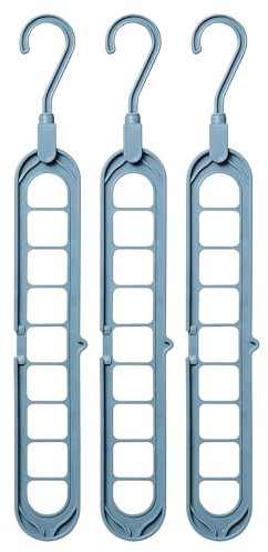 Set da 3 Grucce Salvaspazio Multifunzione per Armadio: Organizer Porta Grucce Appendiabiti, Salvaspazio Armadio Interno, Accessori Interni - Grucce Multiple, Home Organizer Grigio