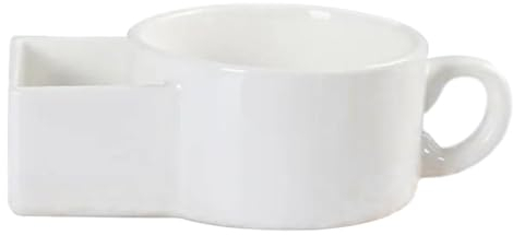 Soup and Cracker Mug, 2-in-1 Cereal Bowl Ceramic Mug, Microwave Safe Soup Mug, Soup and Sandwich Plate Breakfast Mugs, Veggie Snack and Dip Cup, Soup and Cracker Bowl Combo