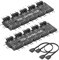 CERRXIAN 2PCS ARGB HUB LED Splitter 1 to 10 Ports 10 Way 5V 3Pin RGB with ARGB Extension Cord Support Velcro Suitable for Desktop Computers (5V 3PIN)