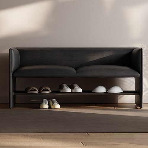 Schuhbank Mit Sitzfläche Schuhregal Schuhschrank Mit Sitzbank Sitzbank Flur Garderobenbank Polsterbank Eingangsbank Mit Kissen, Holzschuhbank Mit Armlehnen, Sitzbank Für Schlafzimmer, Kleiderschrank(N