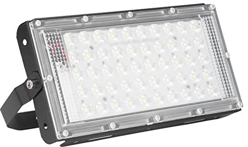 HEEPDD Projecteur LED, 50 W 12 V Extérieur Portable Extérieur Projecteurs de sécurité IP66 étanche Lumières LED Extérieures pour Garage, Cour, Jardin, Stade, Aire de Jeux, Arène