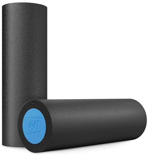 Hop-Sport Faszienrolle HS-E045YG 45x15cm Trainingsrolle zur Muskel entspannung und Massage (Schwarz/Blau)