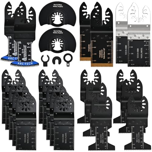 27tlg Multitool Sägeblätter Set, Philtool Sägeblätter Oszillierwerkzeug Zubehör für Holz Kunststoff Metall, Multifunktionswerkzeug Set Kompatibel mit Fein Dewalt Bosch Ryobi Milwaukee und Mehr