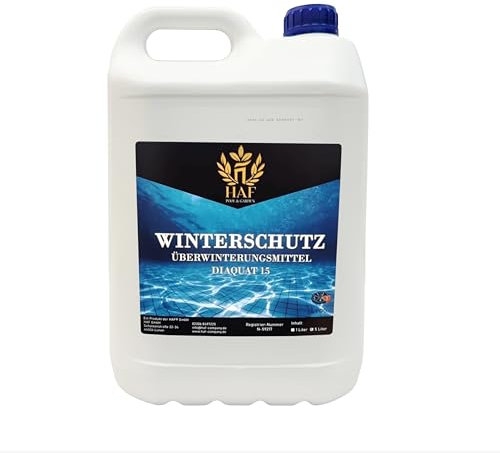 HAF® Pool Winterschutz 5 Liter | Überwinterungsmittel für Winterpflege von Schwimmbad und Pool | Überwinterungskonzentrat gegen Algen und Kalk - Qualität: Made in Europe - Menge: 1 x 5 Liter