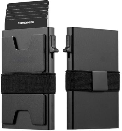 Bomiclss Metal Card Holder Wallet, Pop Up Credit Card Holder RFID Blocking, Slim Lightweight Metal Mens Wallet for Men Women
