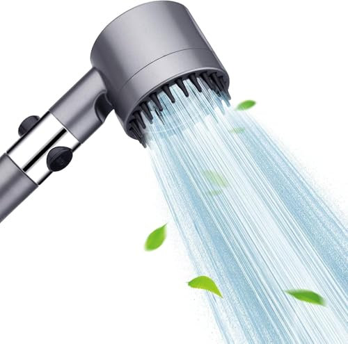 Hard Water Filter Shower Head, 3+1 Spray Jet Modes High Pressure Shower Head, Handheld Massage Shower Filter for Adults Children Pets Home