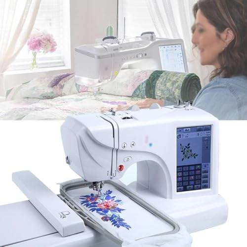 Macchina da cucire digitale computerizzata,macchina per ricamare,macchina da ricamo elettrica,158 motivi incorporati,grande schermo tattile LCD da 7” per uso domestico