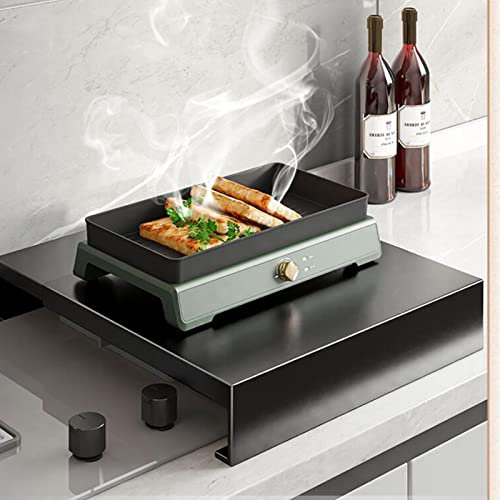 Soporte retráctil de acero inoxidable para estufa de cocina de 35 a 50 cm, cubierta de protección gruesa para olla arrocera, enfriador de inducción, estufa de gas, fácil de limpiar