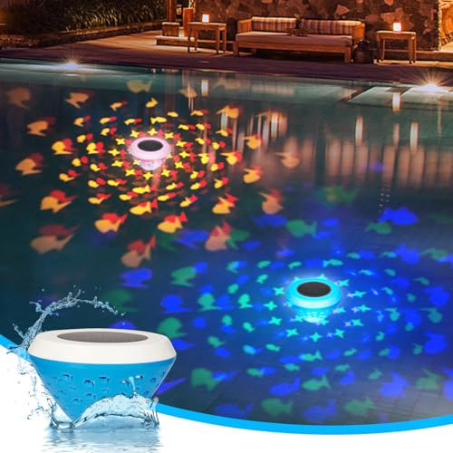 Poolbeleuchtun Solar,Fischmuster Schwimmende pool licht mit RGB Farbwechsel,Wasserdichte Solar Pool Lichter für Pool Zubehör,Pool Lichter die für Schwimmbad,Teich,Spa,Hot Tub schwimmen (1, RGB)