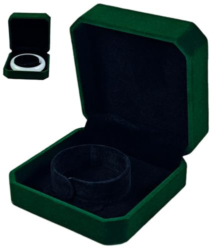 CutitiUU Armreif-Box Samt-Schmuckkästchen für Armbänder Schmuck-Box Geschenk-Box Aufbewahrungsbox für Armbänder Uhren Halsketten Aufbewahrung für Verlobung Hochzeit Geburtstag Geschenke (Grün)