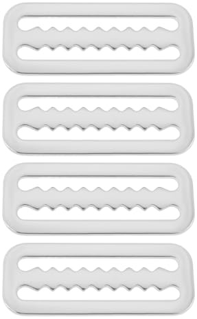 Briny River 4 Stück Scuba-Gewichts-Gürtelhalter für 5,1 cm Gurtbänder, 6 x 2,3 cm, 316 Edelstahl, Scuba-Gewichts-Gürtelclips zum Tauchen oder andere Wassersportarten, silberfarben