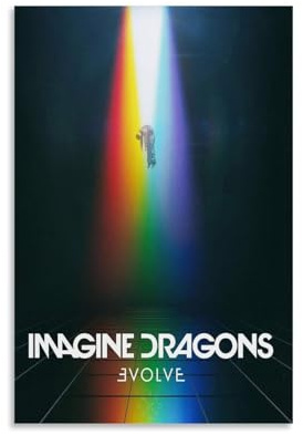 Duboueu Imagine Poster Dragons Rock Band Music Album Vintage Cover Für Zimmer, Ästhetische Leinwand-Wandkunst, Schlafzimmer-Dekor Poster 12x18inch(30x45cm)