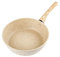 ULTECHNOVO 24cm Non-Stick Frying Pan Marble Coated Kitchen Cookware Compatible Induction Gas Stoves Deep Cooking Pan for Home Use
