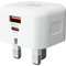 USB C Plug Fast Charger, 30W Dual-Port Multi USB Charger Plug UK PD Power Adapter + QC Wall Plug Multiport Mains Type C Charging Plug for iPhone 16 15 14 13 12 11 Pro Max XS XR 8, Samsung - White