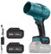 Auto Gewaltgebläse für Makita 18V Akku, 1050W Turbo Jet Gebläse, Bürstenlos Tragbarer kabelloser Autotrockner, 32000 U/min Mini Gebläse für PC, Auto, Sofa (4000mAh Akku*2)