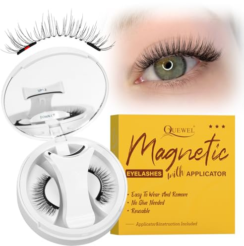 Kein Kleber erforderlich Magnetische-Wimpern 1 Parr, klein und tragbar Magnet-Wimpern leicht zu verstauen, einfach zu bedienen Wimpern-Magnetisch natürlicher Look mit Applikator (NZ-G)