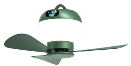 TingHaoO Ventilador de techo con función remota USB, 3 velocidades, luz nocturna, diseño desmontable, ligero, para interiores y exteriores, luz nocturna LED