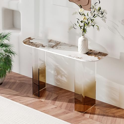 ZXDTVFGN Console D' Entrée Blanche avec Étagères de Rangement - Table Longue pour Salon, Couloir et Entrée, Meuble D' Appoint Élégant (80 CM / 31, 5 Po)