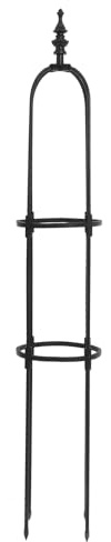 GANAZONO Rankgitter Metall 120cm mit Erdspieß für Kletterrosen und Tomaten im Garten und Innenbereich Stabiles 8mm Eisen Pflanzenstütze mit Stabilem Fundament
